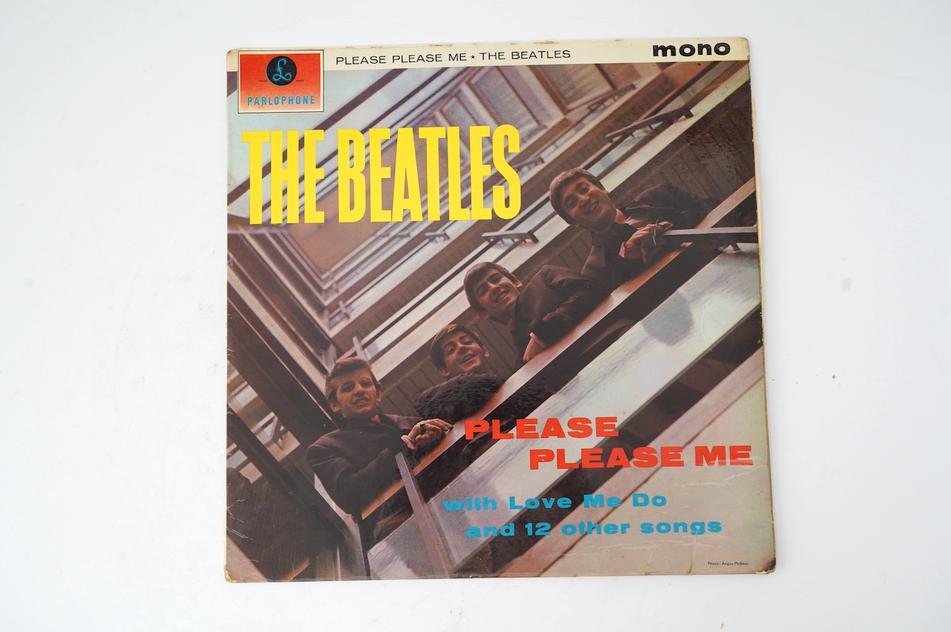 Twelve The Beatles LP record albums; Please Please Me, PMC 1202, XEX.421, two copies of With The Beatles, both PMC 1206, XEX.447, two copies of A Hard Day’s Night, both PMC 1230, XEX.481, two copies of Help!, both PMC 12